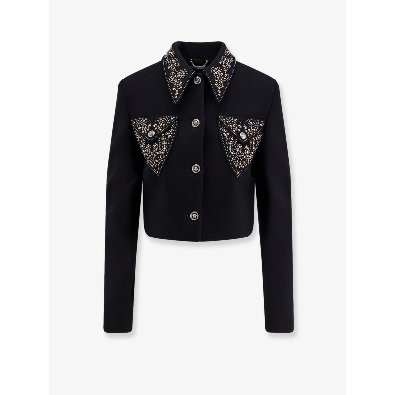 Informal light weight wool crepe blazer