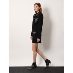 Informal light weight wool crepe blazer