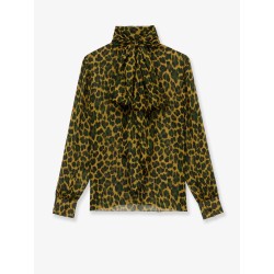 Silk shirt with lavallière neckline