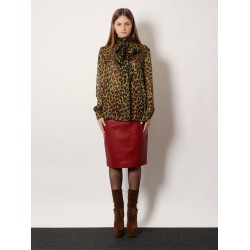 Silk shirt with lavallière neckline