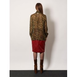 Silk shirt with lavallière neckline