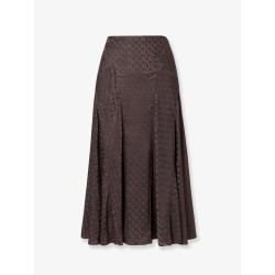 Midi FF jacquard silk skirt