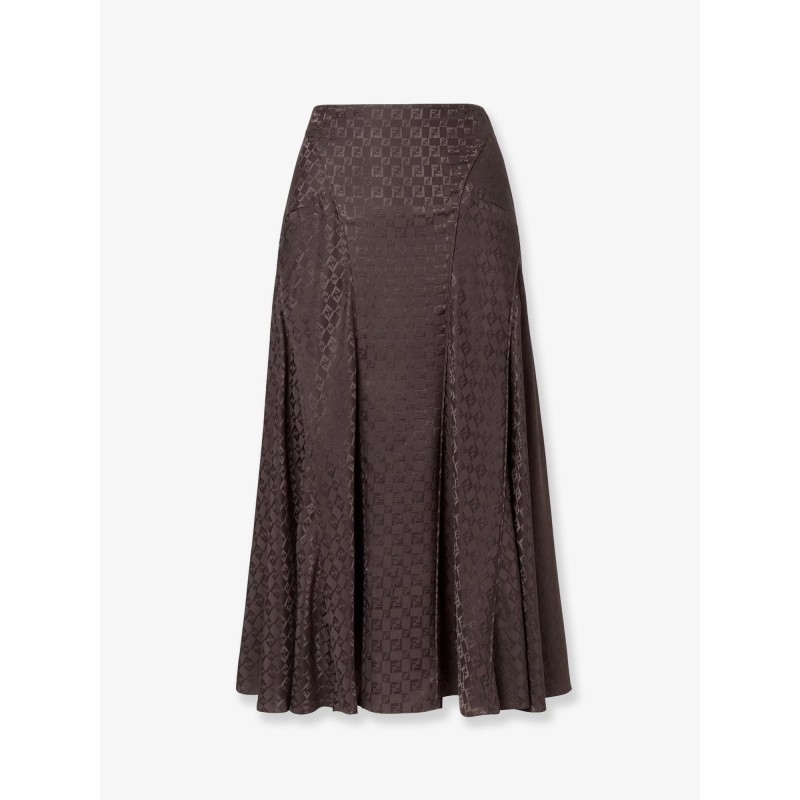 Midi FF jacquard silk skirt