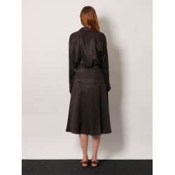 Midi FF jacquard silk skirt