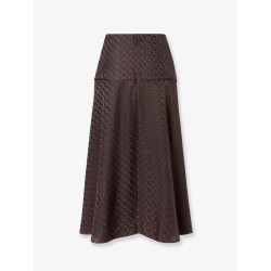 Midi FF jacquard silk skirt