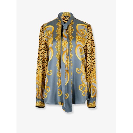 Cheetah Foulard Lavallière silk shirt