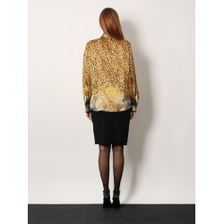 Cheetah Foulard Lavallière silk shirt