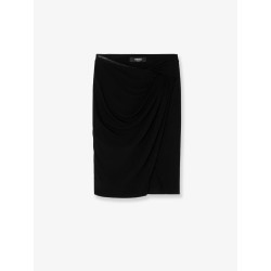 Stretch viscose midi skirt