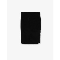 Stretch viscose midi skirt
