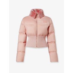 Technical fabric and shearling down jacket