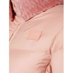 Technical fabric and shearling down jacket