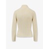 Ribbed stretch wool turtleneck sweater