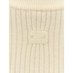 Ribbed stretch wool turtleneck sweater