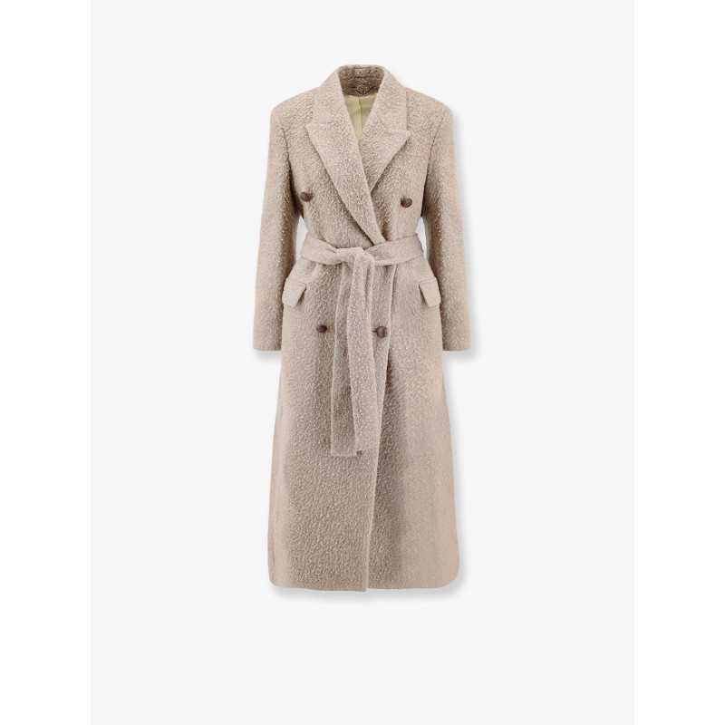 Wrinkled virgin wool blend coat