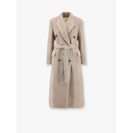 Wrinkled virgin wool blend coat