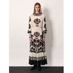 Viscose dress with Floral Arabesque motif