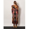 Viscose long dress with Chenille Flowers print