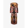 Viscose long dress with Chenille Flowers print