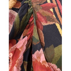 Viscose long dress with Chenille Flowers print