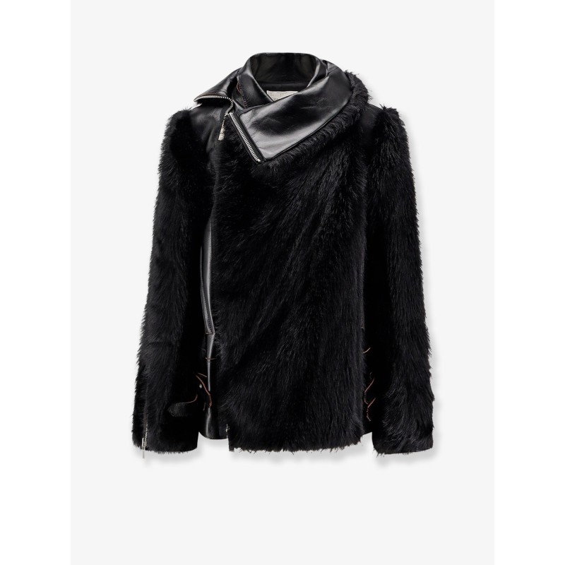Leather Jacket with synthetic fur inserts