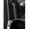 Leather Jacket with synthetic fur inserts
