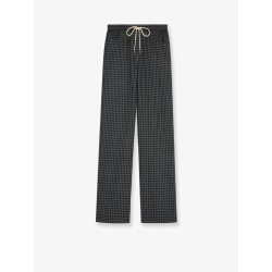 Madras wool and cashmere jogger trousers