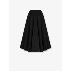 Flared silk midi skirt