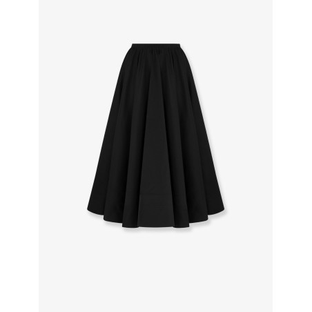 Flared silk midi skirt