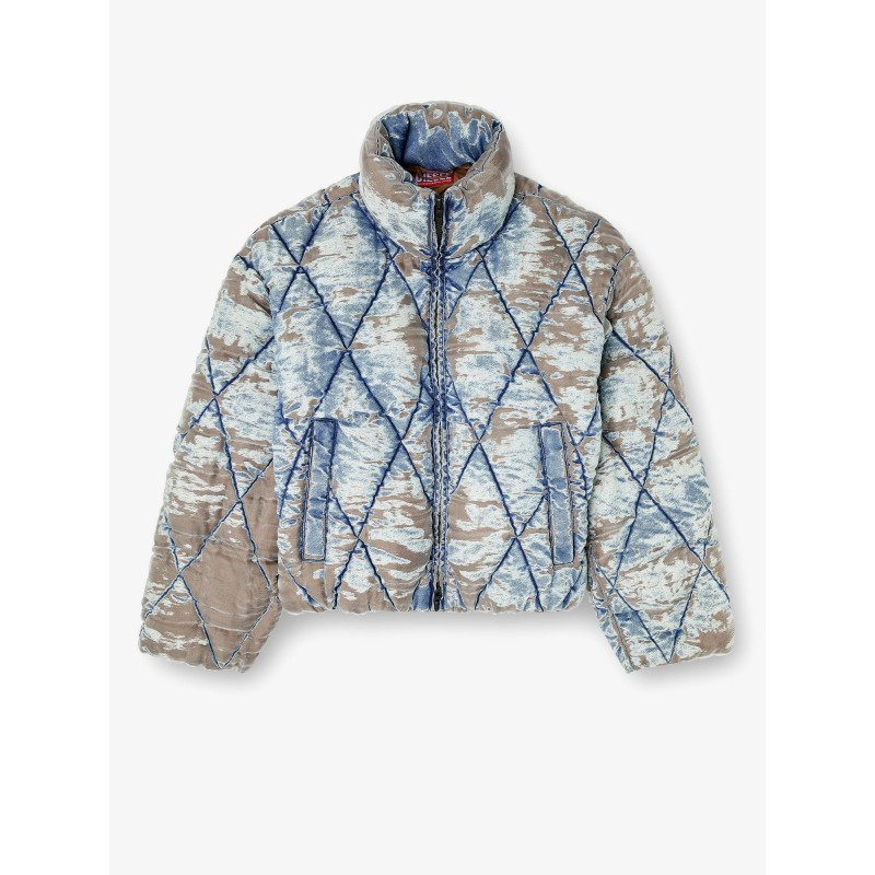 W-Kons down jacket with distressed effect