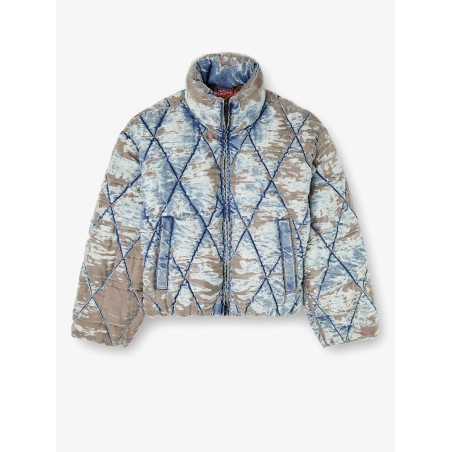 W-Kons down jacket with distressed effect