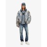 W-Kons down jacket with distressed effect