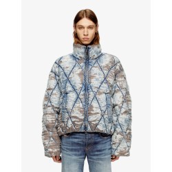 W-Kons down jacket with distressed effect