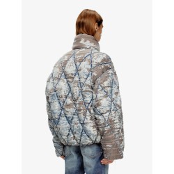 W-Kons down jacket with distressed effect