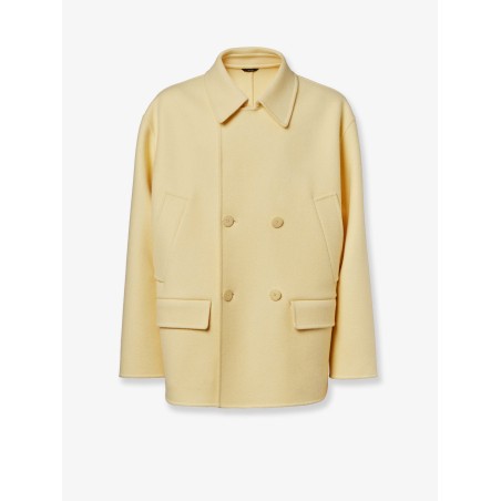 Double-breasted wool coat