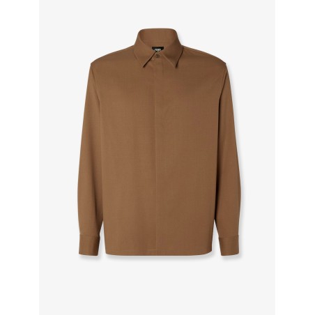 Wool gabardine shirt