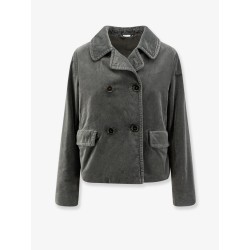 Double-breasted velvet blazer