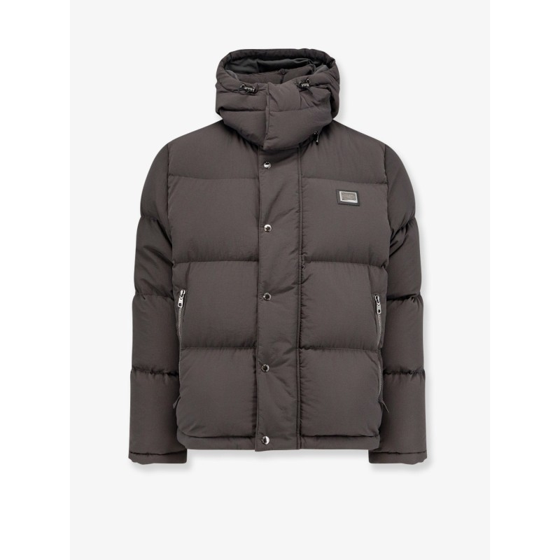 Nylon hooded down jacket