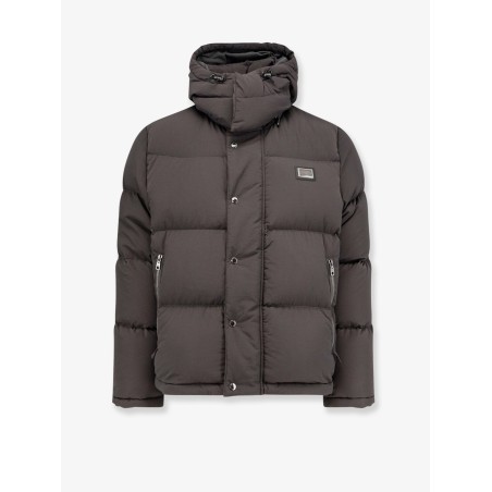 Nylon hooded down jacket