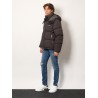 Nylon hooded down jacket