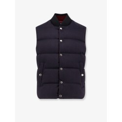 Cotton and viscose reversible sleeveless jacket