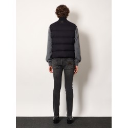 Cotton and viscose reversible sleeveless jacket