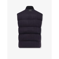 Cotton and viscose reversible sleeveless jacket