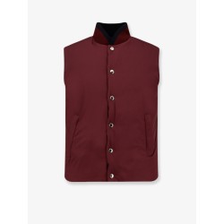 Cotton and viscose reversible sleeveless jacket