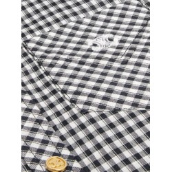 Vichy silk mini chemisier dress