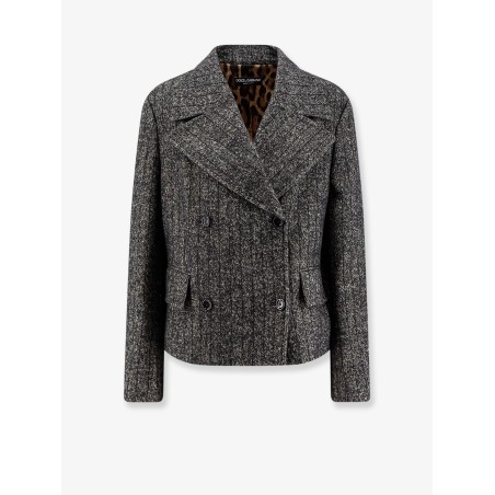 Wool blend striped double-breasted blazer