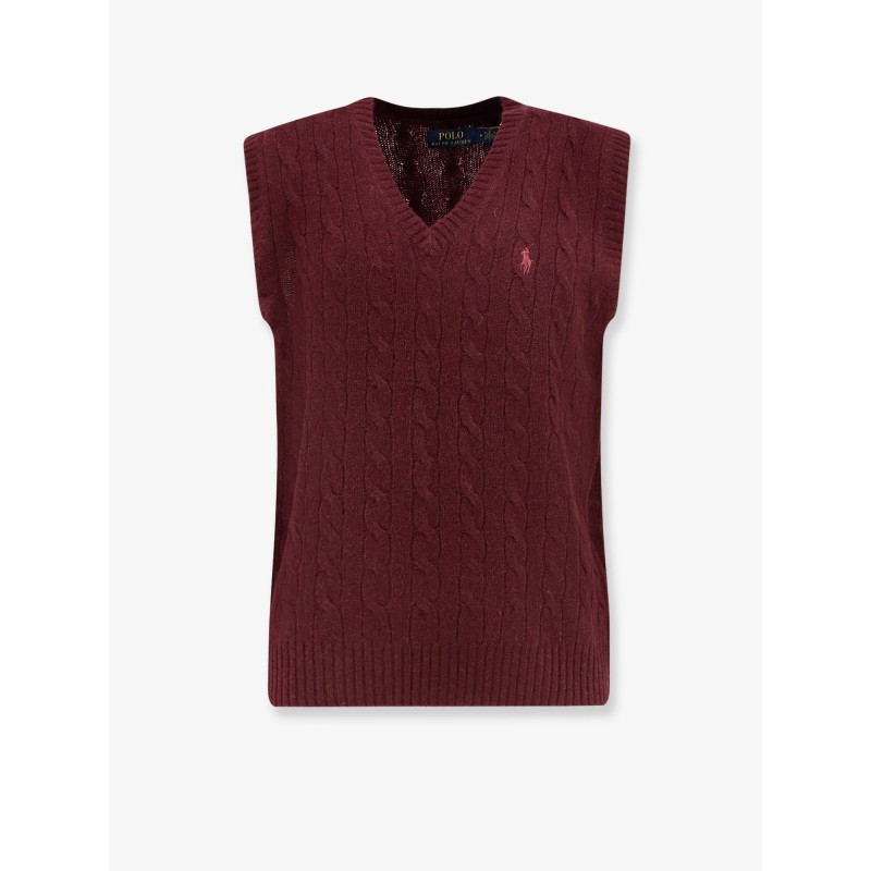 Cable knit wool and cashmere vest