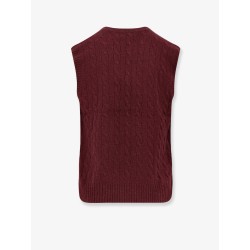 Cable knit wool and cashmere vest