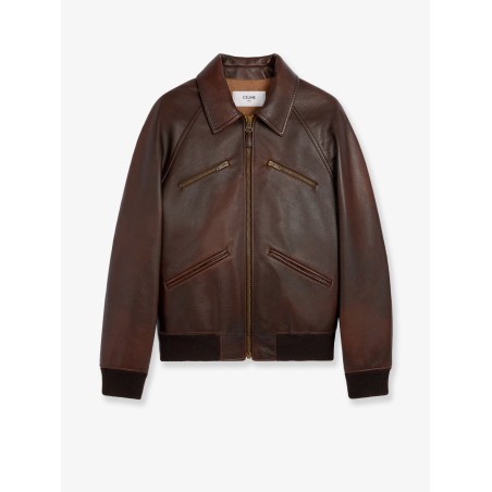 Leather jacket with wool lining