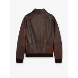 Leather jacket with wool lining