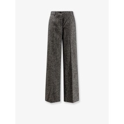Striped wool blend trousers